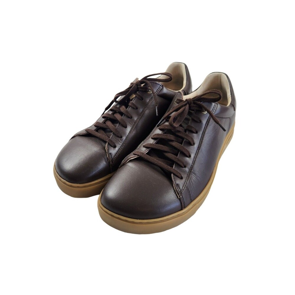 Birkenstock Mens Bend Low Sneaker Dark Brown Leather Gum Sole EU 43 / US 10–10.5